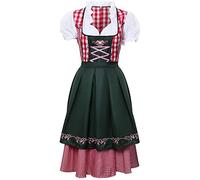NUWIND Femme Robe Traditionelle de Bavière Allemande Costume Bavarois pour Oktoberfest Fete D'Octobre Carnaval Set Dirndl Costume Allemand Festival Vêtements Halloween Party Déguisement Tenue (L)