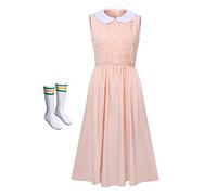 Nuwind Robe rose et chaussettes pour femme Déguisement adulte pour Halloween, cosplay - Rose - Medium