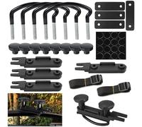 NUWIQ Fixation de Coffre de Toit en U, 4 Jeux de Supports de Coffre de Toit, Supports de Fixation pour Coffre de Toit, avec 8 Ecrous de Blocage, Fixation Coffre De Toit Universelle