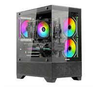 Nuwo Flow FK100 Boîtier PC Gaming Micro-ATX Mini Tour | 3 Ventilateurs ARGB 120 mm | Panneau Avant et latéral en Verre panoramique | Noir
