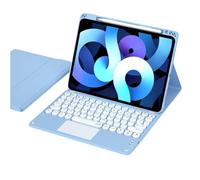 NUWONAYA Étui avec clavier pour iPad Air 11" M3/M2 (2025/2024)/Air 5e 4e génération/Pro 11 avec pavé tactile, touches rondes magnétiques amovibles, couleur bonbon, bleu brumeux