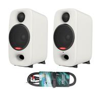Nux Axon 3 enceintes de studio avec câble Keepdrum Blanc