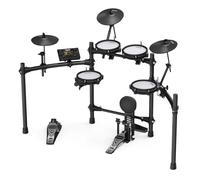 Nux DM-210 Digital Drum Kit, batterie numérique (technologie de double déclenchement, entrée auxiliaire, Bluetooth, fonction coach, port USB pour MIDI et bibliothèque de sons, sortie casque), Noir