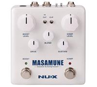nu-X New Effects Pédale d'effets NBK-5 Masamune – Booster/Compresseur, 4 interrupteurs – Blanc