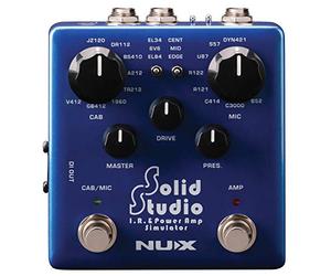 Nux NSS-5 Solid Studio IR & Power Amp Simulator, Simulateur de haut-parleur (8 simulations de type de microphone, 3 modèles de tube AMP de puissance, 3 sorties, support de fichier IR, USB), Bleu