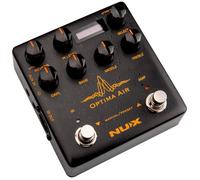 Nux NAI-5 Optima Air, simulateur de guitare acoustique (avec 2 commutateurs et 1 préampli, contrôle du gain, réverbération, pédale IR et AMP, port USB Micro B, entrée et sortie 3,5 mm), Noir/Orange