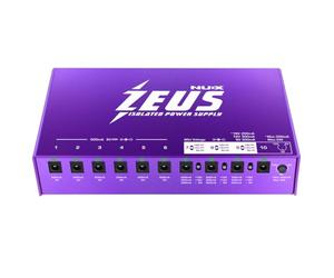 NuX Zeus Bloc d'alimentation isolé 10 ports à faible bruit et faible impédance avec 3 sorties de courant élevé réglables et 1 sortie à courant élevé réglable