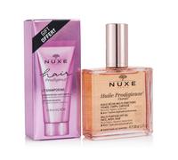 Nuxe Huile Sèche Prodigieuse Florale Multi-Fonctions 100 Ml + Hair Prodigieux Le Shampooing Brillance Miroir Cheveux Sublimés 30 Ml