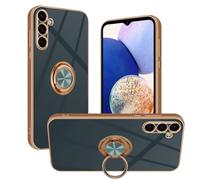 Nuxiady Coque pour Samsung Galaxy A14 5G Antichoc Housse Silicone TPU Étui avec Magnétique Support à Anneau Rotatif, Etui 360° Ring Stand Case Protection Cover pour Galaxy A14, Gris