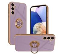 Nuxiady Coque pour Samsung Galaxy A25 5G Antichoc Housse Silicone TPU Étui avec Magnétique Support à Anneau Rotatif, Etui 360° Ring Stand Case Protection Cover pour Galaxy A25 5G, Violet