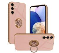 Nuxiady Coque pour Samsung Galaxy A25 5G Antichoc Housse Silicone TPU Étui avec Magnétique Support à Anneau Rotatif, Etui 360° Ring Stand Case Protection Cover pour Galaxy A25 5G, Rose