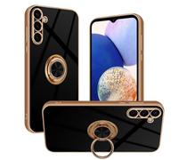 Nuxiady Coque pour Samsung Galaxy A25 5G Antichoc Housse Silicone TPU Étui avec Magnétique Support à Anneau Rotatif, Etui 360° Ring Stand Case Protection Cover pour Galaxy A25 5G, Noir