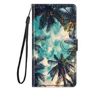 Nuxiady Coque pour Samsung Galaxy A55 5G Antichoc PU Cuir à Rabat Housse Étui avec Mignonne Motif Dessin Design, Portefeuille Etui Flip Folio Case Cover pour Galaxy A55, Arbre