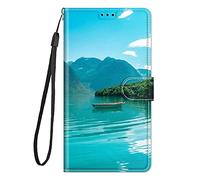 Nuxiady Coque pour Samsung Galaxy S24 FE PU Cuir à Rabat Housse Étui avec Mignonne Motif Dessin Design, Antichoc Portefeuille Etui Flip Folio Case Cover pour Galaxy S24 FE, Rivière