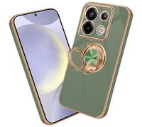 Nuxiady Coque pour Xiaomi Redmi Note 13 Pro 5G Antichoc Housse Silicone TPU Étui avec Magnétique Support à Anneau Rotatif, Etui 360° Ring Stand Case Protection Cover pour Redmi Note 13 Pro 5G, Vert