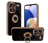 Nuxiady Coque pour Xiaomi Redmi Note 13 Pro Plus 5G Antichoc Housse Silicone TPU Étui avec Magnétique Support à Anneau Rotatif, Etui 360° Ring Stand Case Protection Cover, Noir