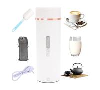 Nuxory 500ML Mini Bouilloire portable Electrique de Voyage, 6 Temperatures Bouilloire Electrique, Acier inoxydable 304 avec Brosses et sacs, Tasse de Chauffage Rapide pour Thé Lait Café Arrêt Automati