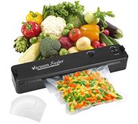 Nuxory Machine sous vide alimentaire, mini machine à souder sous vide avec Mode Sec et Humide, scelleuse sous vide électrique Avec 20 Sacs de Scellage Sous Vide (Noir)