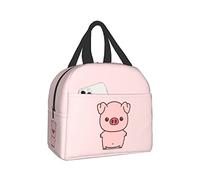 NUYFVG Kawaii Sac à déjeuner isotherme en forme de cochon rose pour le travail, le travail Bento glacière réutilisable pour filles et garçons