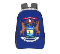 NUYFVG Michigan State Flag Print Heavy Duty Clear Backpack Pvc Transparent Backpack Eye-Catcher Full Front Print For Students