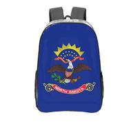 NUYFVG North Dakota State Flag Print Heavy Duty Clear Backpack Pvc Transparent Backpack Eye-Catcher Full Front Print For Students