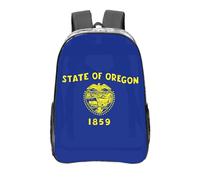 NUYFVG Oregon State Flag Print Sac à dos transparent en PVC transparent avec impression sur le devant pour les étudiants