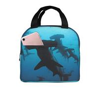 NUYFVG Sac à déjeuner isotherme imprimé requins marteaux pour homme et femme - Organiseur de déjeuner imperméable pour pique-nique/travail/école/voyage