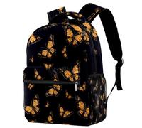 NUYFVG Sac à dos d'école, pensées avec papillon, sacs d'école pour garçons et filles, sac à dos léger décontracté
