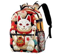 NUYFVG Sac à dos mignon chat porte-bonheur pour enfants Lagre Capacité Sac à dos Sac à dos pour enfants Sac d'école Sac à livres pour adolescents Primaire Junior