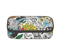 NUYFVG Trousse à crayons avec impression d'art comique, grande capacité, portable et légère