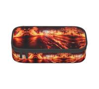 NUYFVG Trousse à crayons élégante avec imprimé brique réfractaire, grande capacité, idéale pour les voyages ou un usage quotidien