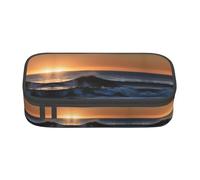 NUYFVG Trousse spéciale avec impression « Last Sun Rays of Over The Sea Waves », grande capacité, peut contenir stylos, crayons et petits accessoires