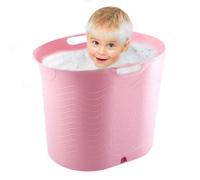 Nuyhadds Baignoire Enfant, Baignoire Bébé,Fond de drainage de baignoire pour bébé confortable et résistant aux hautes températures - Seau de bain portable et sûr, fournitures de voyage pour