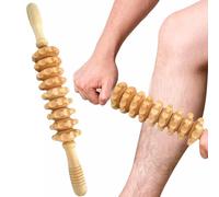 Nuyhadds Bâton de rouleau musculaire pour enlever la cellulite à la main | Outil de massage anti-lymphatique multifonction avec 9 rouleaux pour muscles du cou, des épaules, du ventre, des bras, des