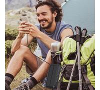 Nuyhadds Batterie Externe Solaire | Chargeur de Téléphone Portable avec Lampe Torche - Chargeur Portable sans Fil Rechargeable avec Alarme SOS Intégrée et Boussole pour Cyclistes Pêche Randonnée