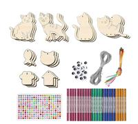 Nuyhadds Carillons éoliens pour enfants, carillons éoliens pour enfants | Lot de 12 carillons éoliens | Projets de printemps pour enfants : ornements en bois inachevés à colorier. Créer