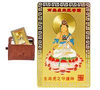 Nuyhadds Cartes chinoises , carte de protection , carte de protection - Carte dorée - Proventions traditionnelles de bon augure, décorations festives portables pour la