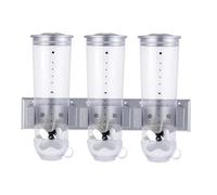 Nuyhadds Distributeur de produits secs, montage mural, triple conteneur de céréales, boîte de rangement pour noix, farine, grains, organisateur de rangement de cuisine avec compartiments en grille