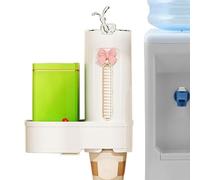 Nuyhadds Distributeur d'eau, porte-gobelet, montage mural, distributeur de gobelet de rinçage de bouche mural, distributeur de gobelet en carton flottant, auto-adhésif, organisateur de porte-gobelet