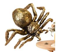 Nuyhadds Figurines d'animaux réalistes - Décoration de bureau, statue d'araignée simulée exquise | Grand laiton antique araignée thé animaux de compagnie ornement pour la maison bureau table