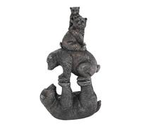 Nuyhadds Figurines de famille d'ours - Mère empilée, père, 2 clichés cubiques, statue d'animal, table élégante | Patio de jardin de pelouse pour jardin de jardin