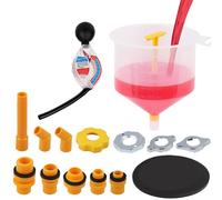 Nuyhadds Kit de purge de liquide de refroidissement, kit de purge de liquide de refroidissement, 16 pièces, anti-fuite, entonnoir de remplissage pour voiture, avec testeur, outil de voiture pour