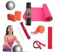 Nuyhadds Kit de yoga | Tapis d'exercice avec blocs de yoga - Comprend une bande de résistance, une bande élastique, un équipement d'exercice pour pilates et fitness