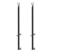 Nuyhadds Lot de 2 guirlandes lumineuses minimalistes noires - Éclairage extérieur de patio de 1,2 m avec pinces et base suspendue, poteau d'éclairage autonome, terrasse bistrot