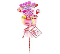 Nuyhadds Lot de 24 papiers à lettre de Saint-Valentin avec carte - Papier à lettre géant en forme de sucettes - Pour la Saint-Valentin avec cadeaux de fête - Pour