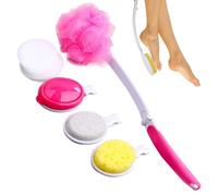 Nuyhadds Lot de brosses de bain avec long manche - Poignée amovible - Applicateur de lotion pour améliorer la santé de la peau - Pliable et antidérapante
