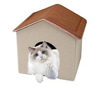 Nuyhadds Maison pour chat pour l'intérieur, maison pour chat domestique - Lit chaud et antidérapant pour chiot, tente coupe-vent, accessoires de maison, cubby pliable pour chats et chatons