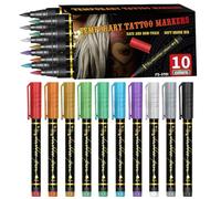 Nuyhadds Marqueur pour le corps, marqueur temporaire lavable sûr de 10 couleurs, marqueurs imperméables pour l'art corporel | Pour peindre le maquillage lors d'événements d'Halloween, de Noël et de