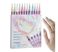 Nuyhadds Marqueurs De Vernis À Ongles | Fournitures De Peinture D'Ongles À Pointe Fine 12 Pièces,Stylos de Vernis à Ongles pour Art et Polissage | Pour Filles Adultes Femmes Débutants Toile Artisanat