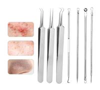 Nuyhadds Pimple Kit extracteur Comedone - 7 clips d'extraction de pores à tête blanche - En acier inoxydable - Nettoyage des pores de la peau - Outil pour la beauté des boutons